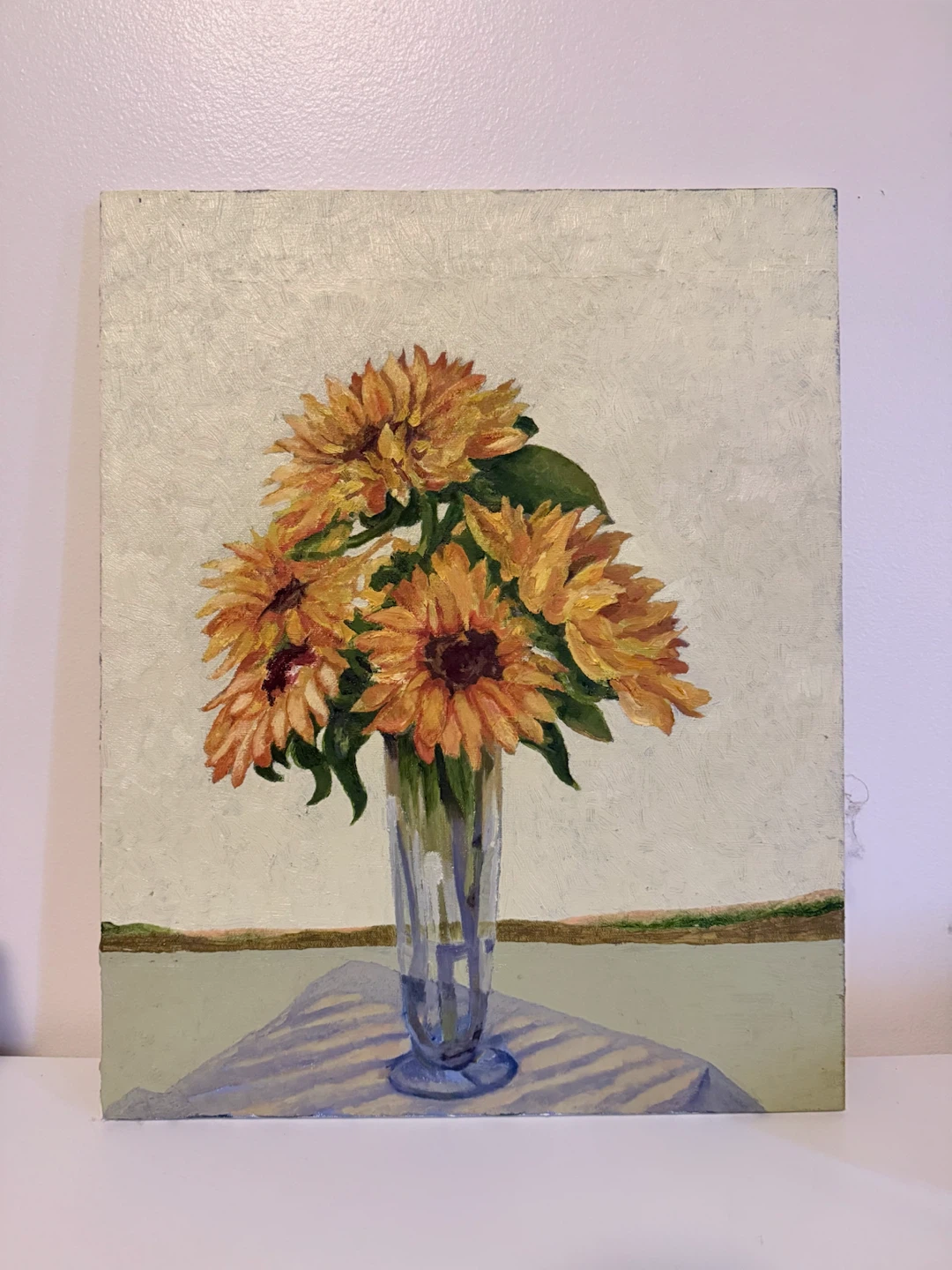 Original Sunflower Still Life Oil Painting