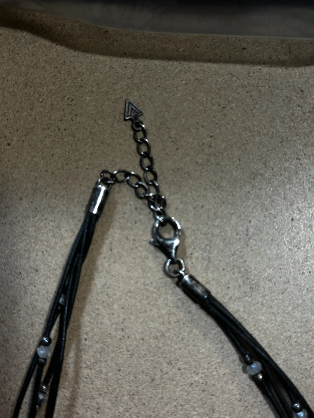 Silpada Sterling 925 Black Leather Cord 4 Strands Necklace - photo 2