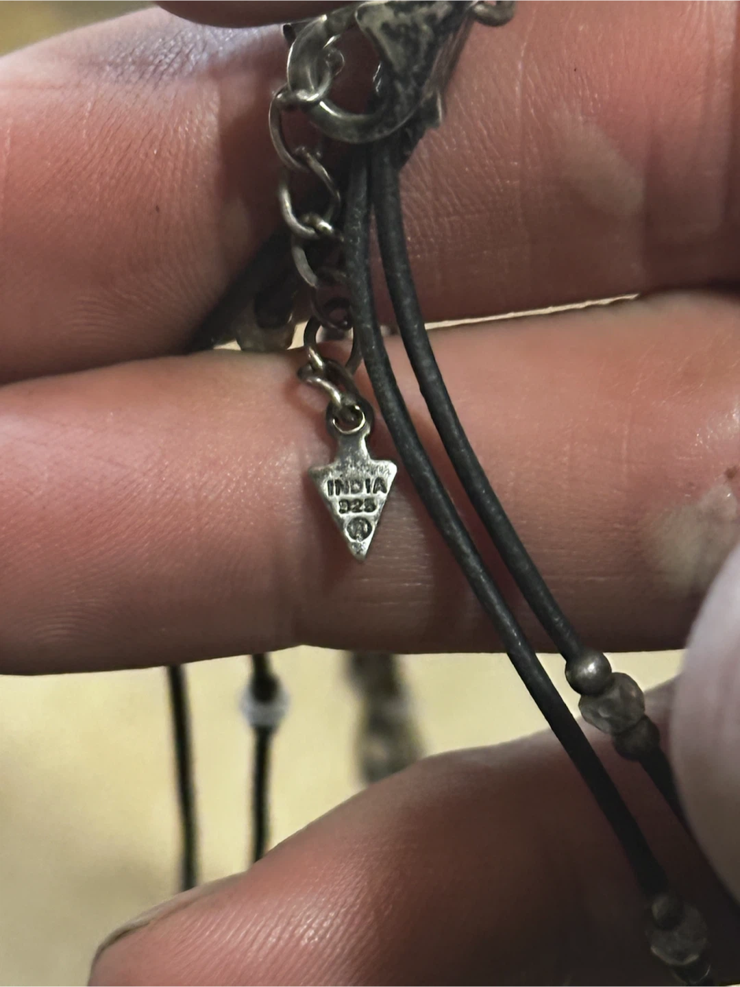 Silpada Sterling 925 Black Leather Cord 4 Strands Necklace - photo 5