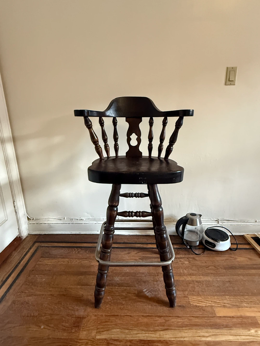 Wooden Swivel Bar Stool - photo 2