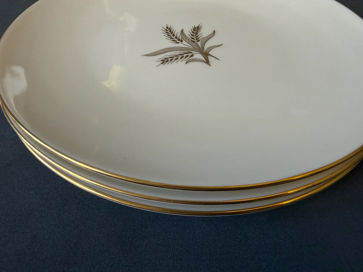 Set of 3 Lenox Wheat Pattern China Plates - photo 5