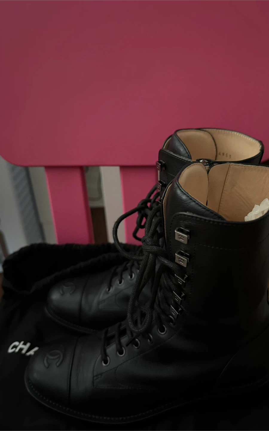 Chanel Black Lace-Up Boots - photo 2