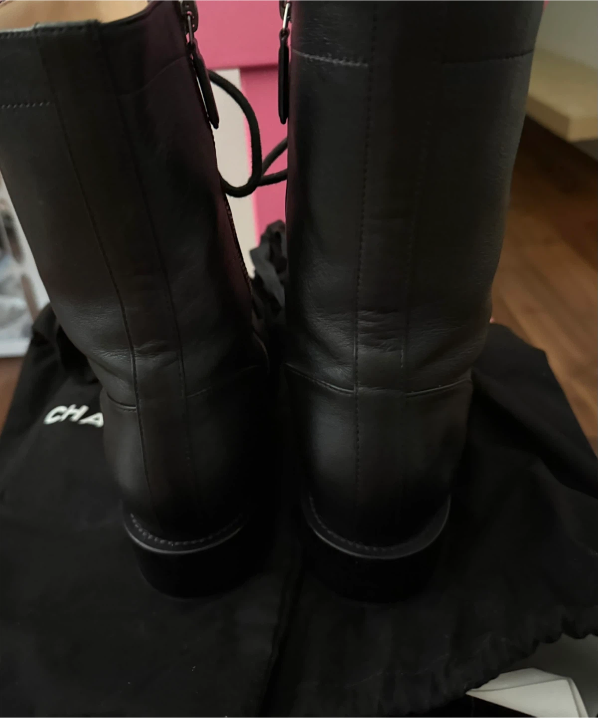 Chanel Black Lace-Up Boots - photo 3