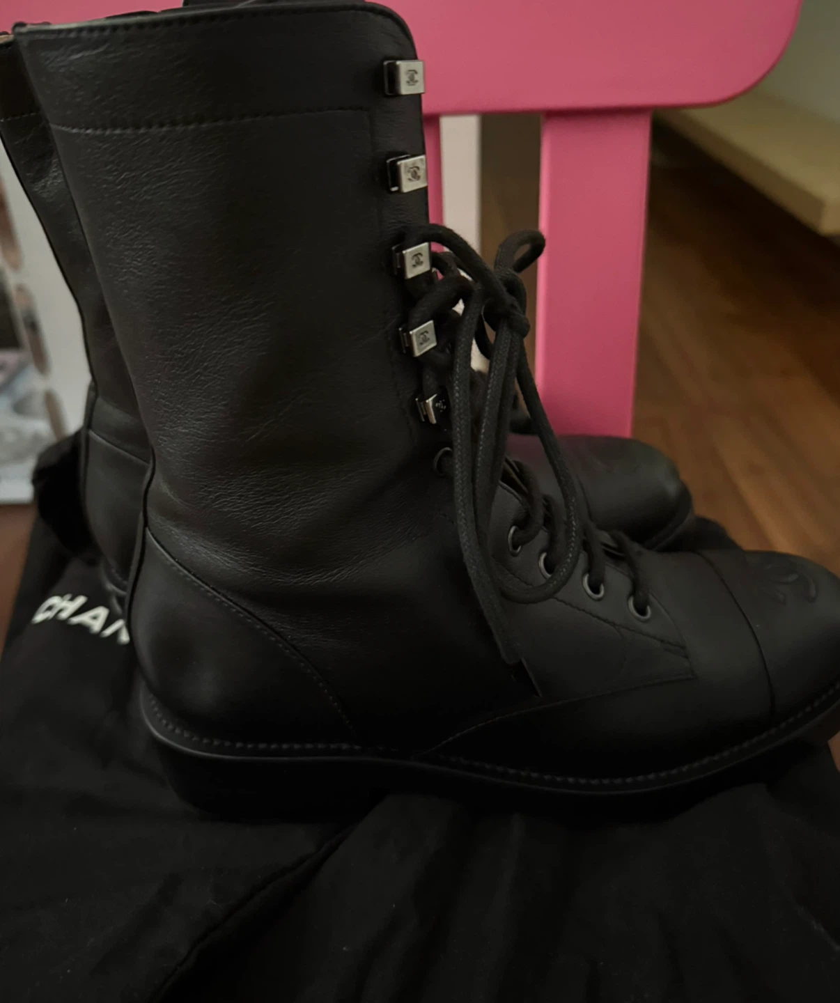 Chanel Black Lace-Up Boots - photo 4