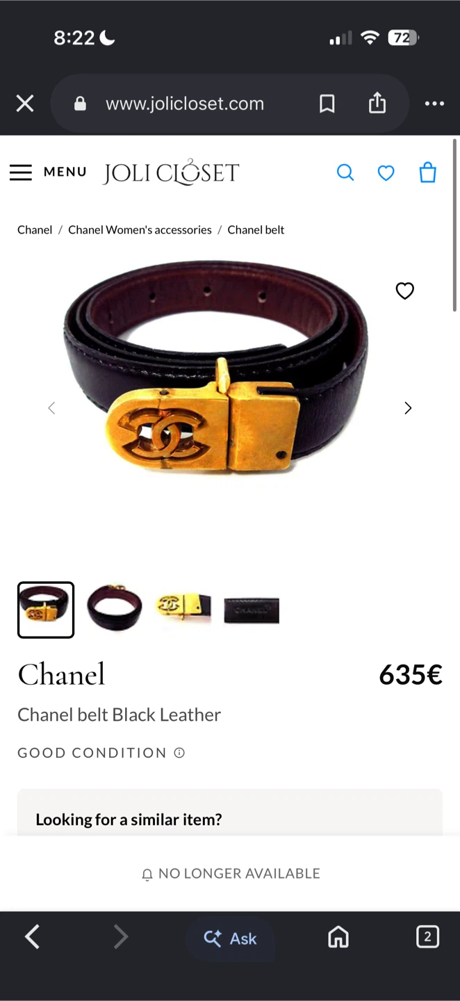 Vintage Chanel Black Leather Belt - photo 5