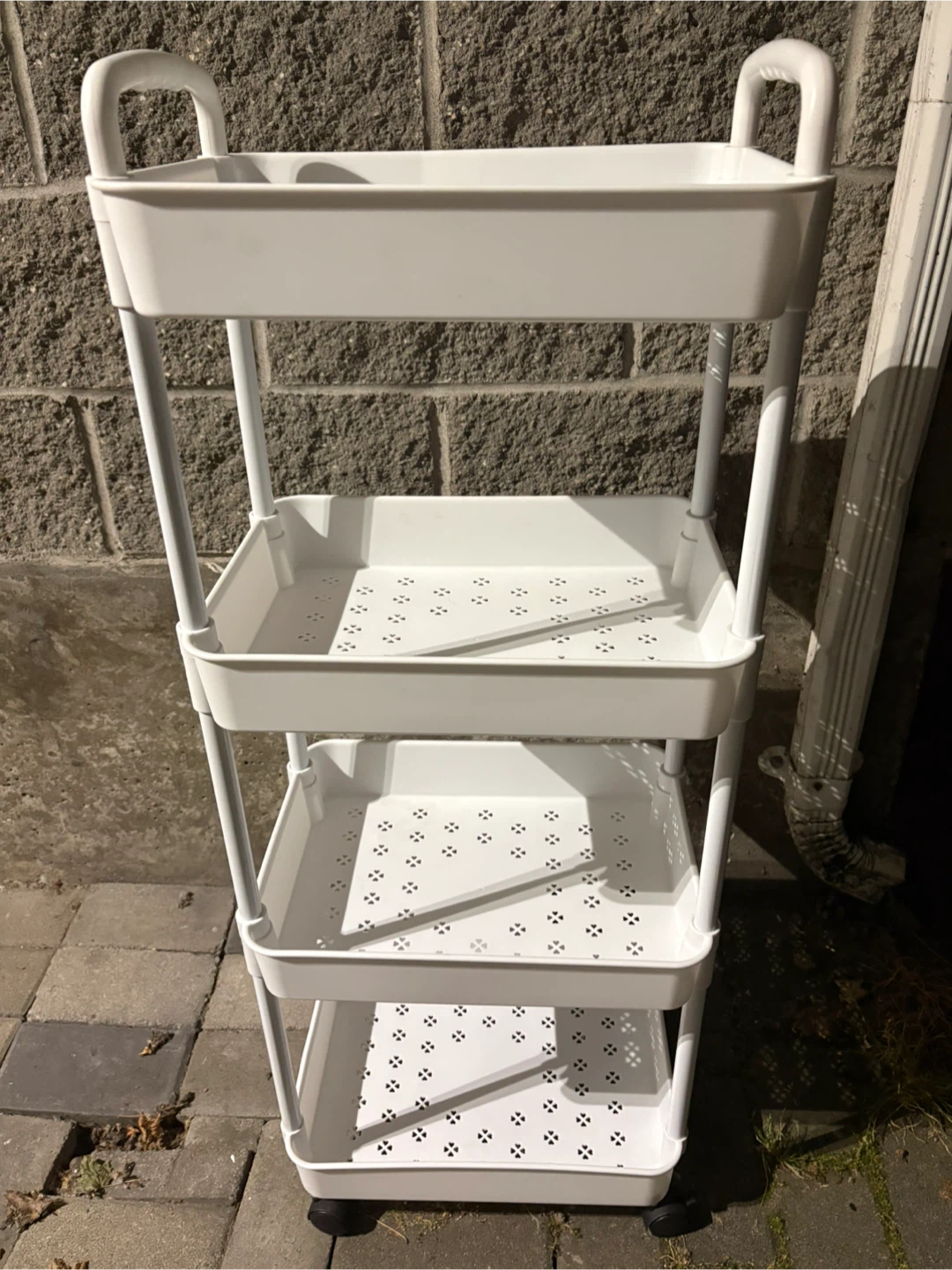 White 4-Tier Rolling Storage Cart