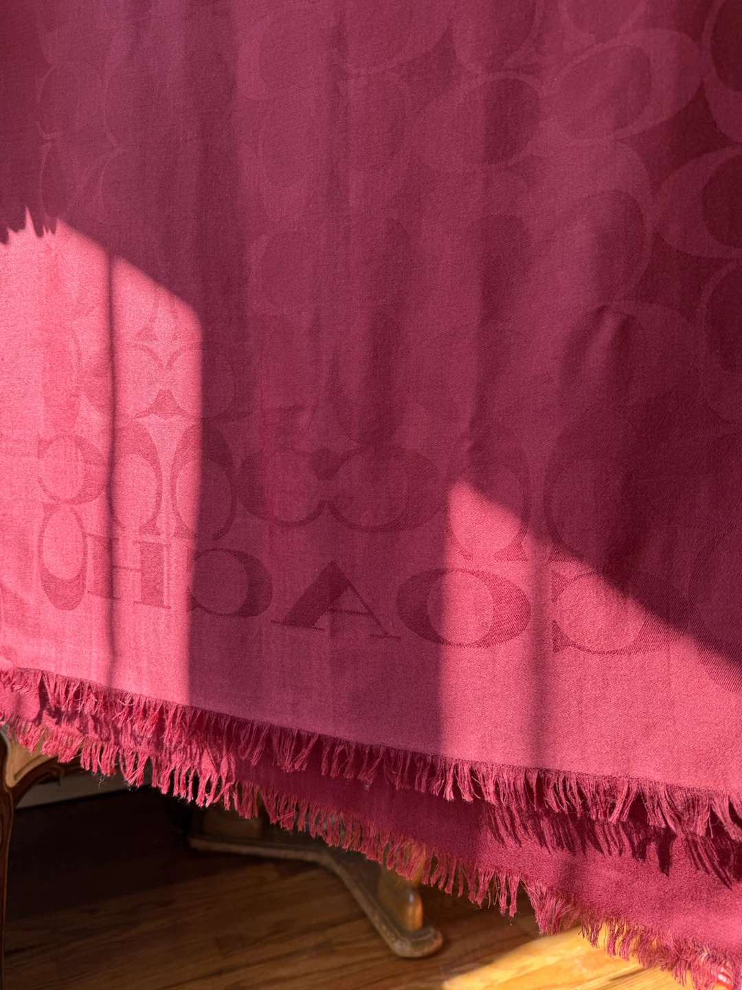 Coach Signature C Wrap Red Burgundy Scarf - photo 4