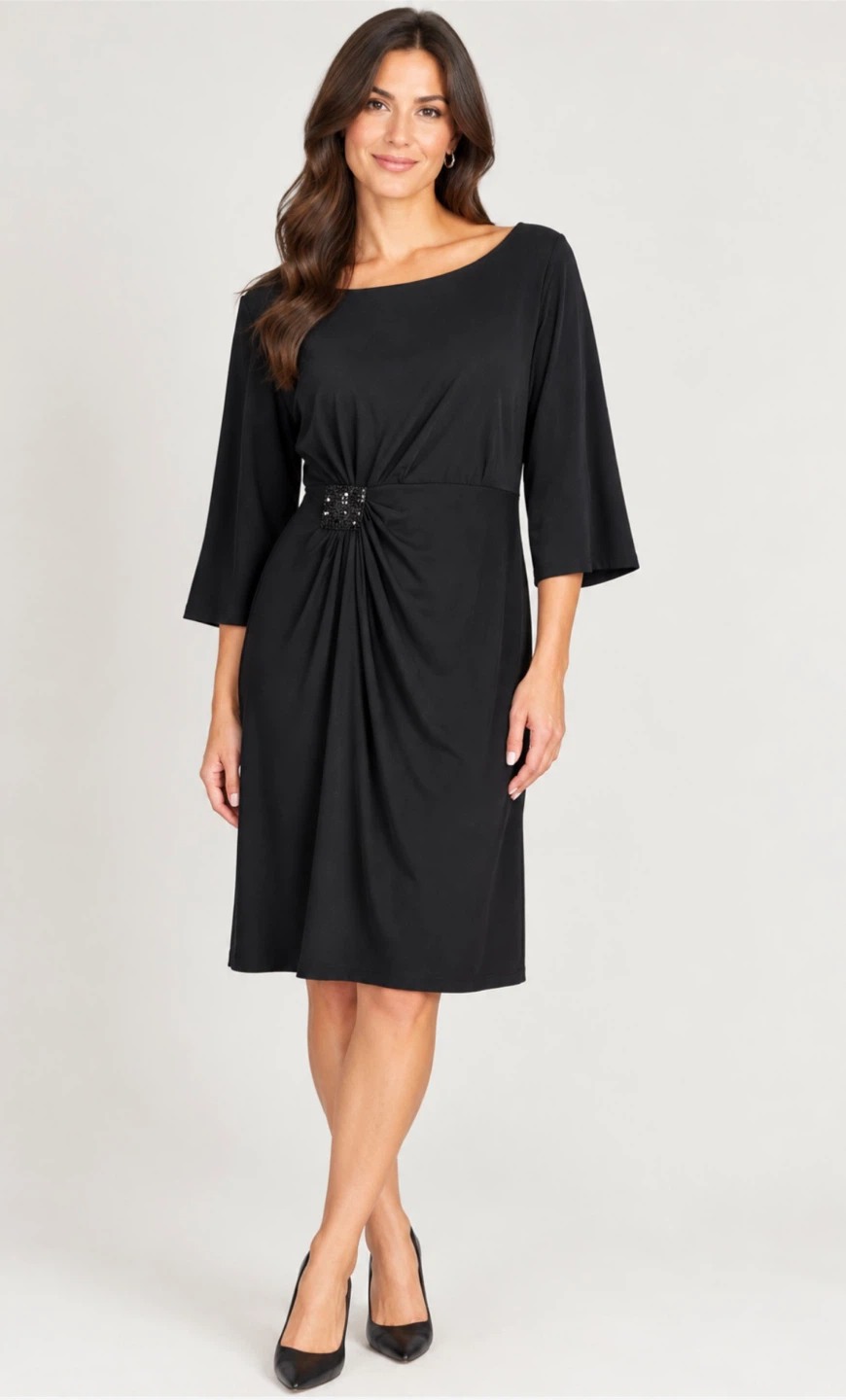 Black Dress with Sequin Detail - Size 1X