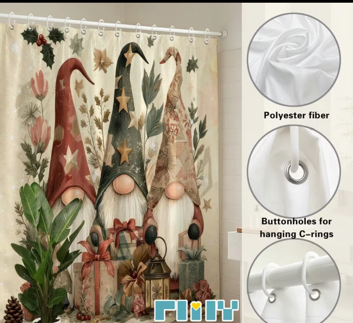 New Stock - Fengminyi Gnome Winter Shower Curtain - photo 2