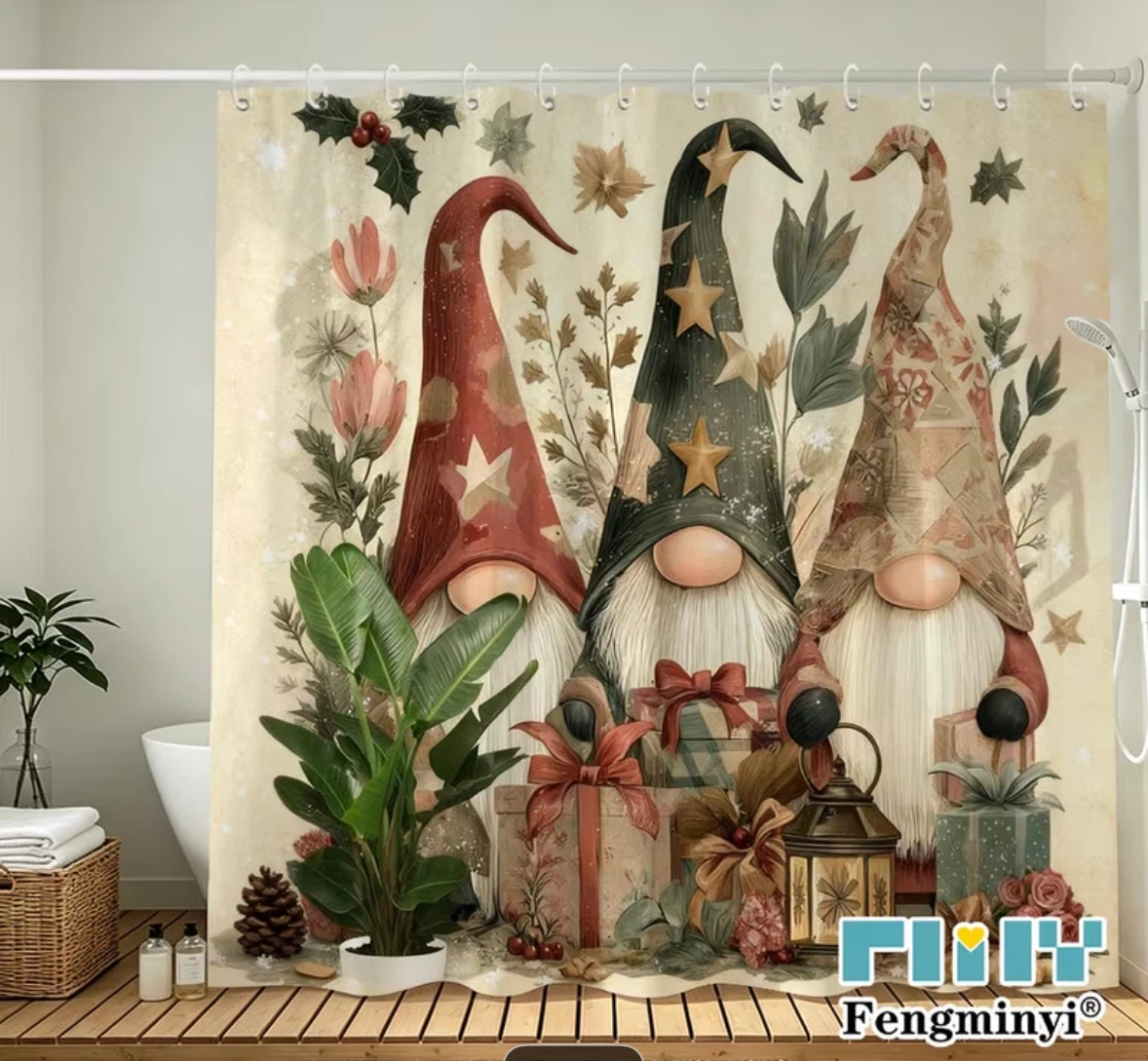 New Stock - Fengminyi Gnome Winter Shower Curtain - photo 3