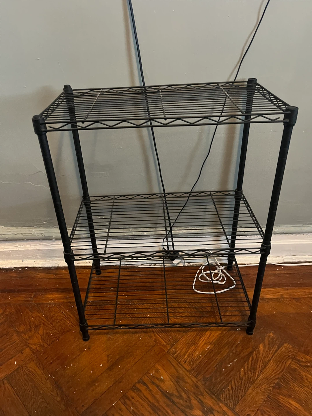 3-Tier Black Metal Wire Storage Shelf