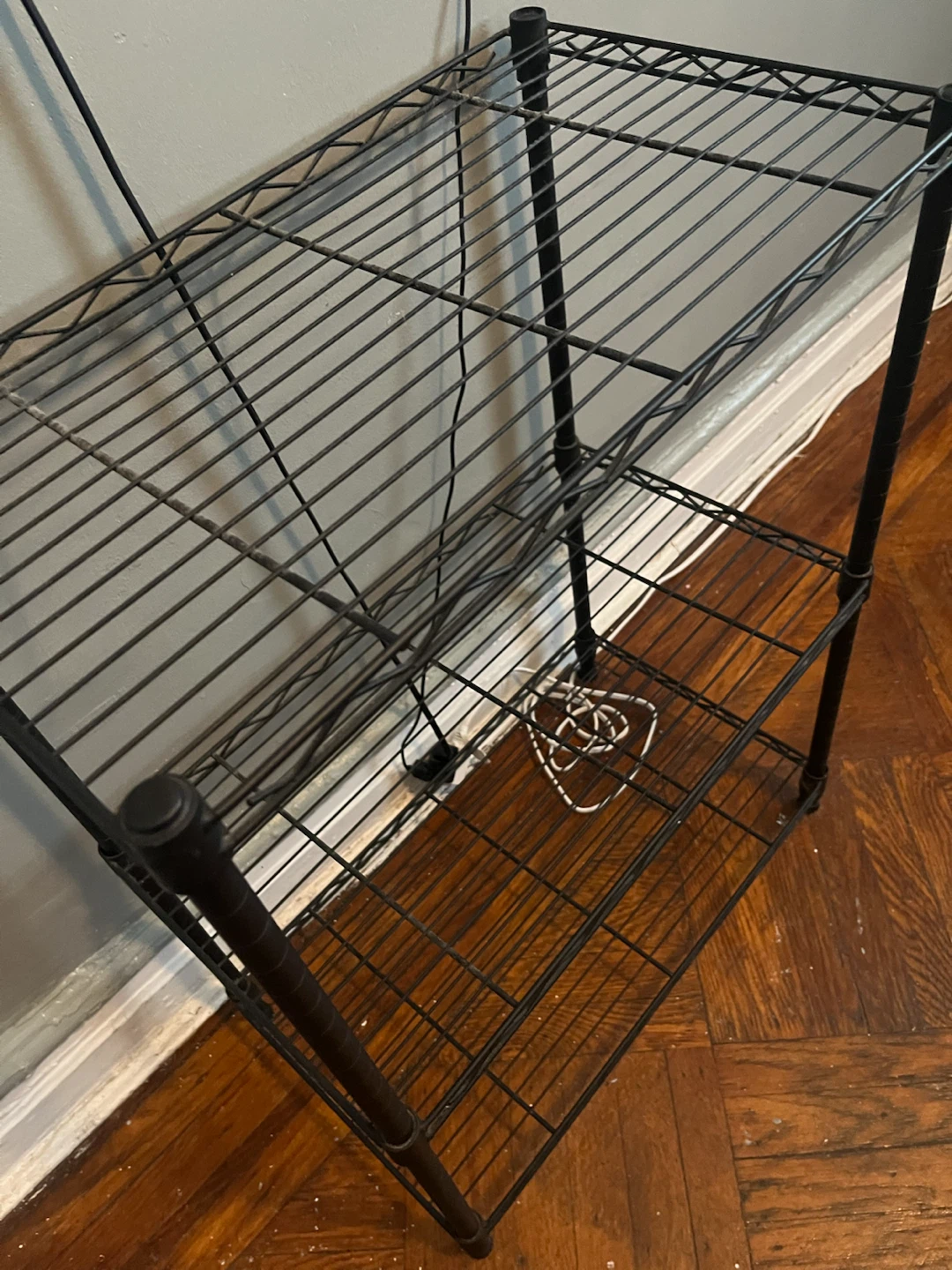 3-Tier Black Metal Wire Storage Shelf - photo 2