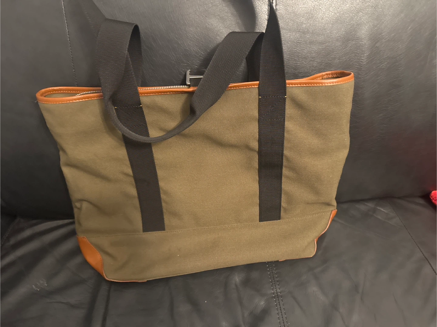Paul Smith Olive Green Canvas Tote Bag - photo 2