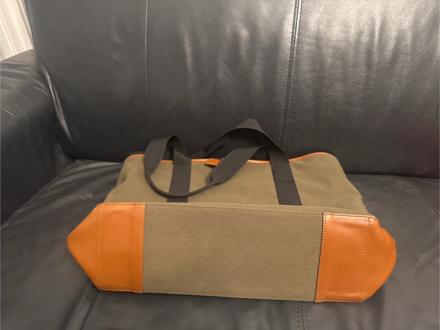Paul Smith Olive Green Canvas Tote Bag - photo 3
