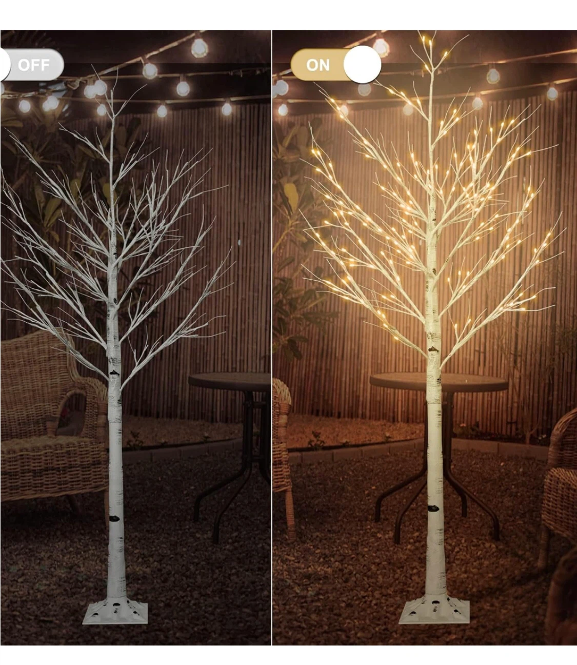 NEW Skcoipsra 6FT 96LED Lighted Birch Tree, Warm White - photo 2