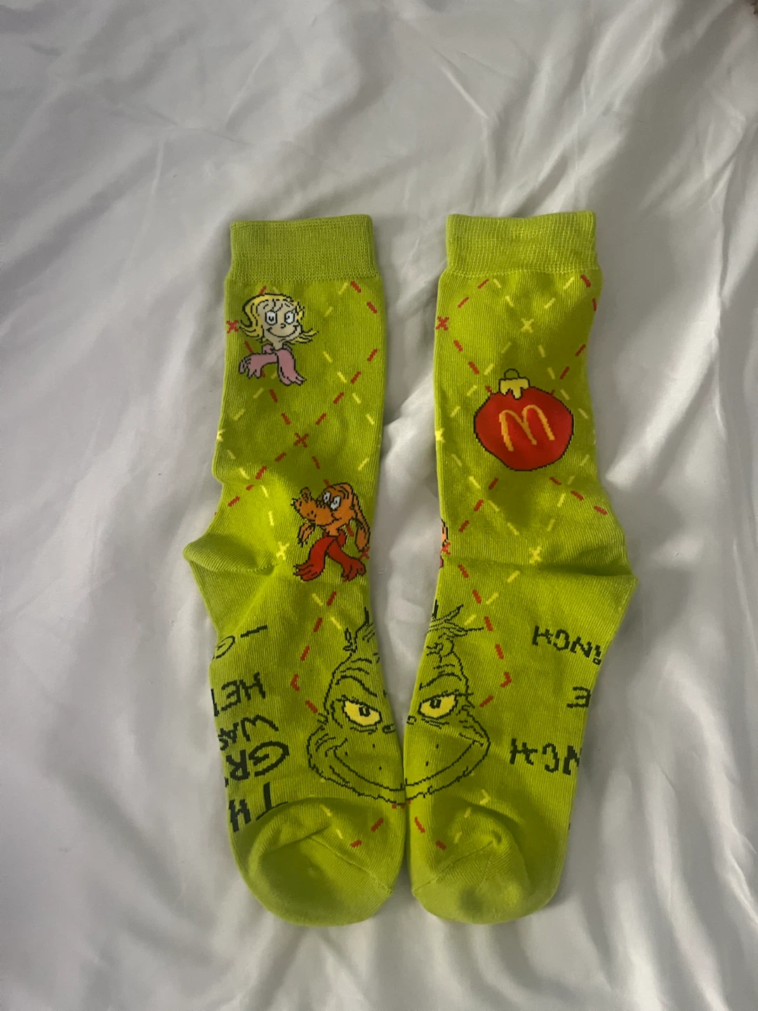 McDonalds The Grinch Socks Brand New