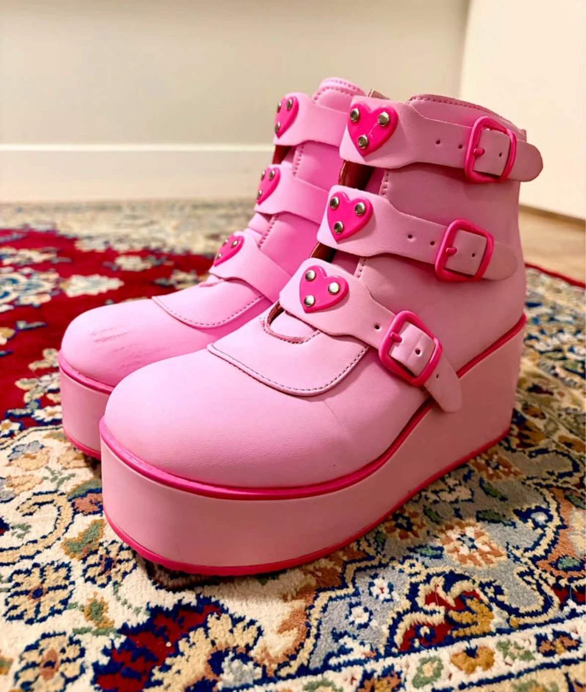 Cute Pink Platform Boots (size 8) - photo 3