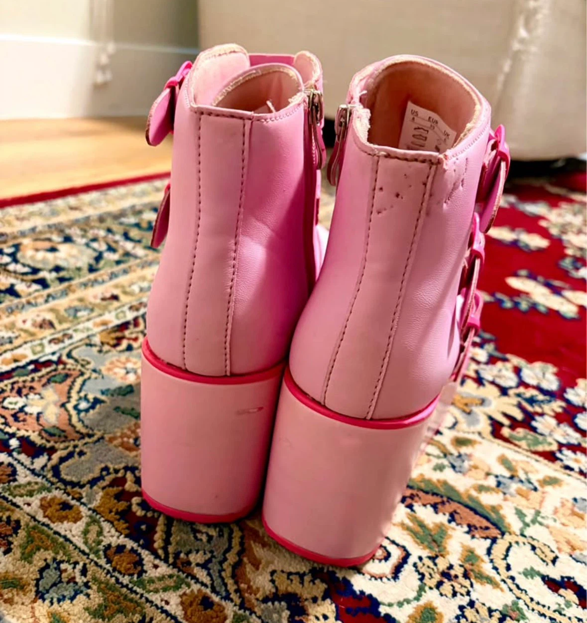 Cute Pink Platform Boots (size 8) - photo 4