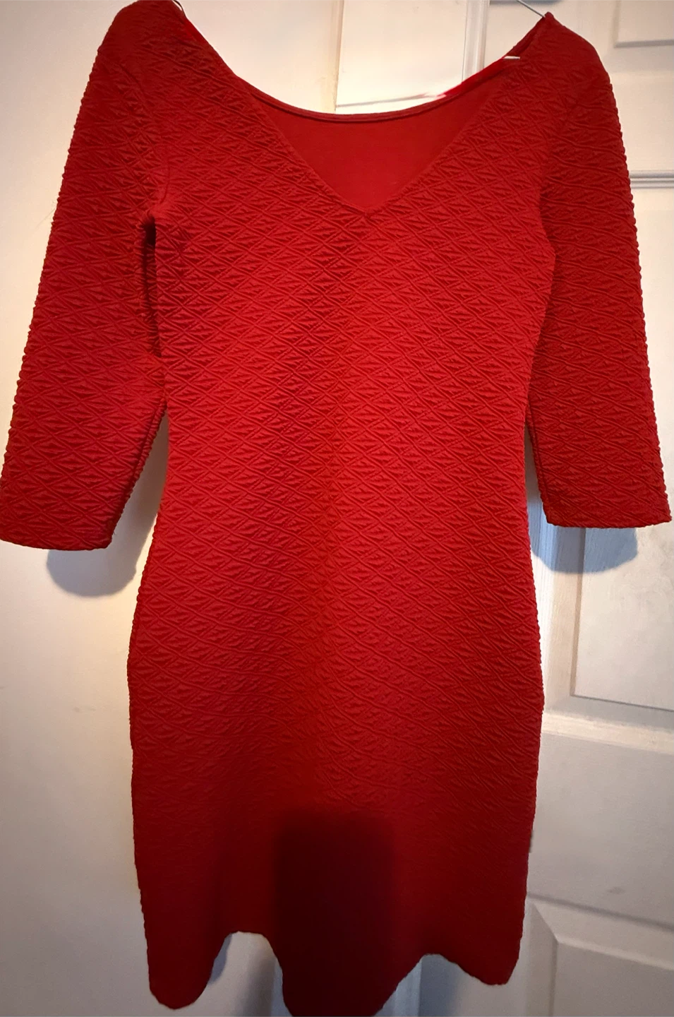 Red Textured Bodycon Dress - photo 2