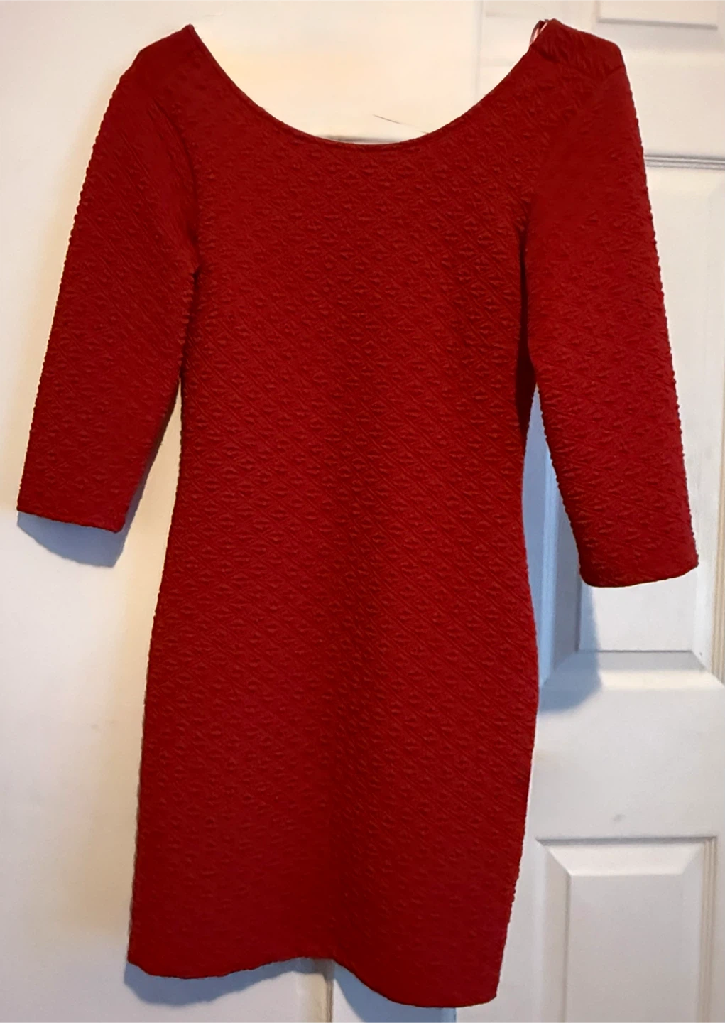 Red Textured Bodycon Dress - photo 3