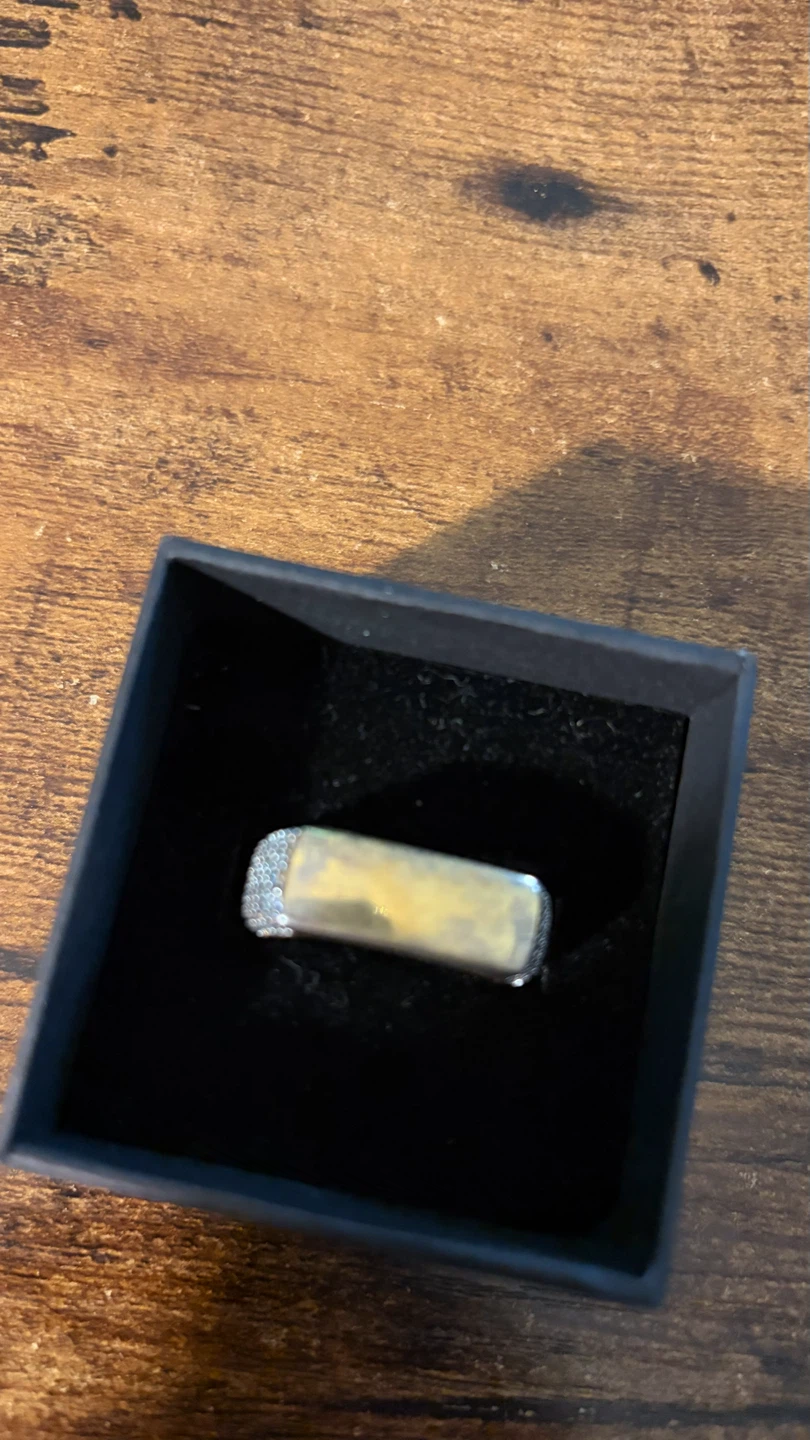 Gold  square ring with crystal accents