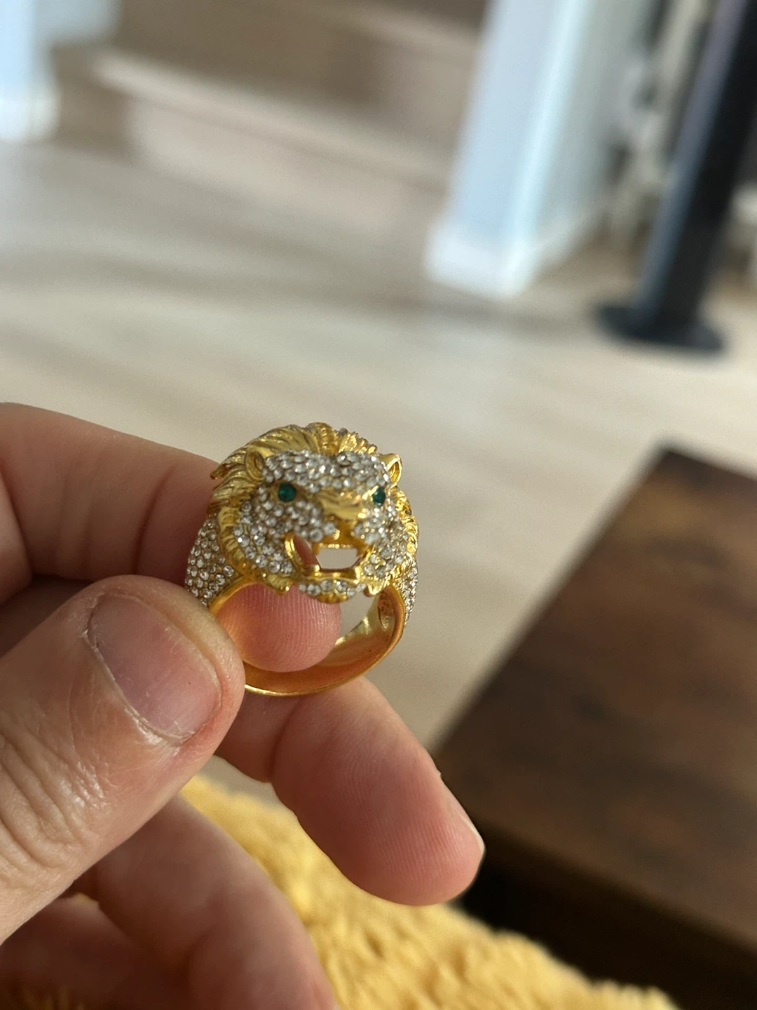 Gold-Tone Lion Head Statement Ring - photo 4