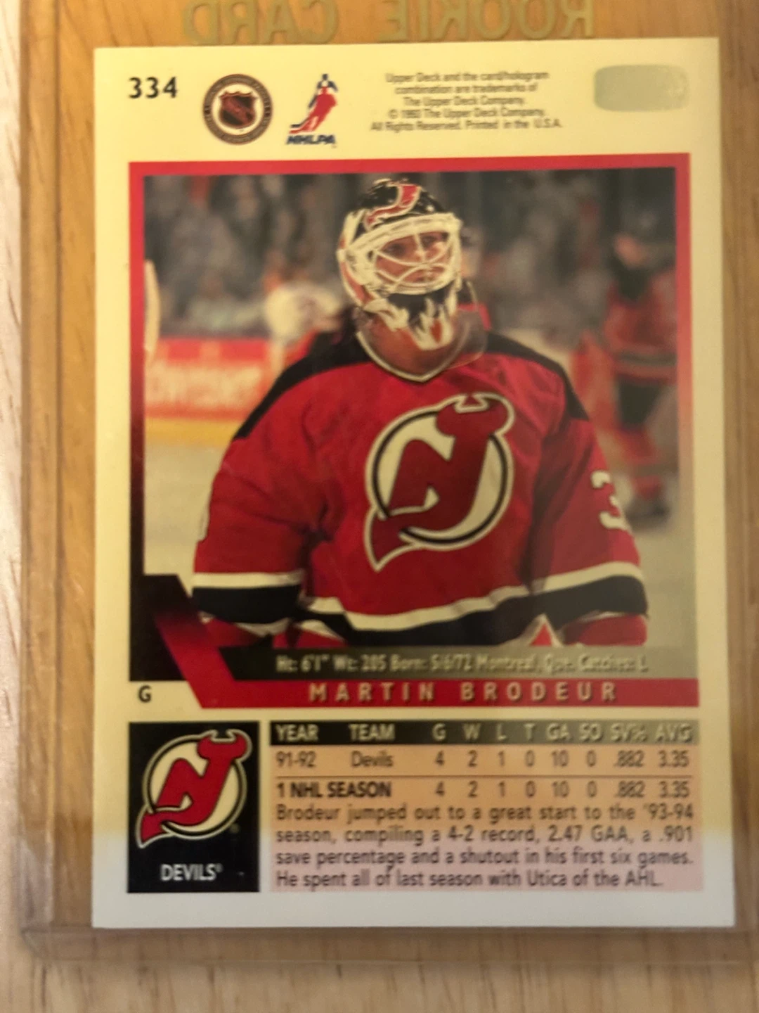 1993-94  Martin Brodeur Rookie Card - photo 2