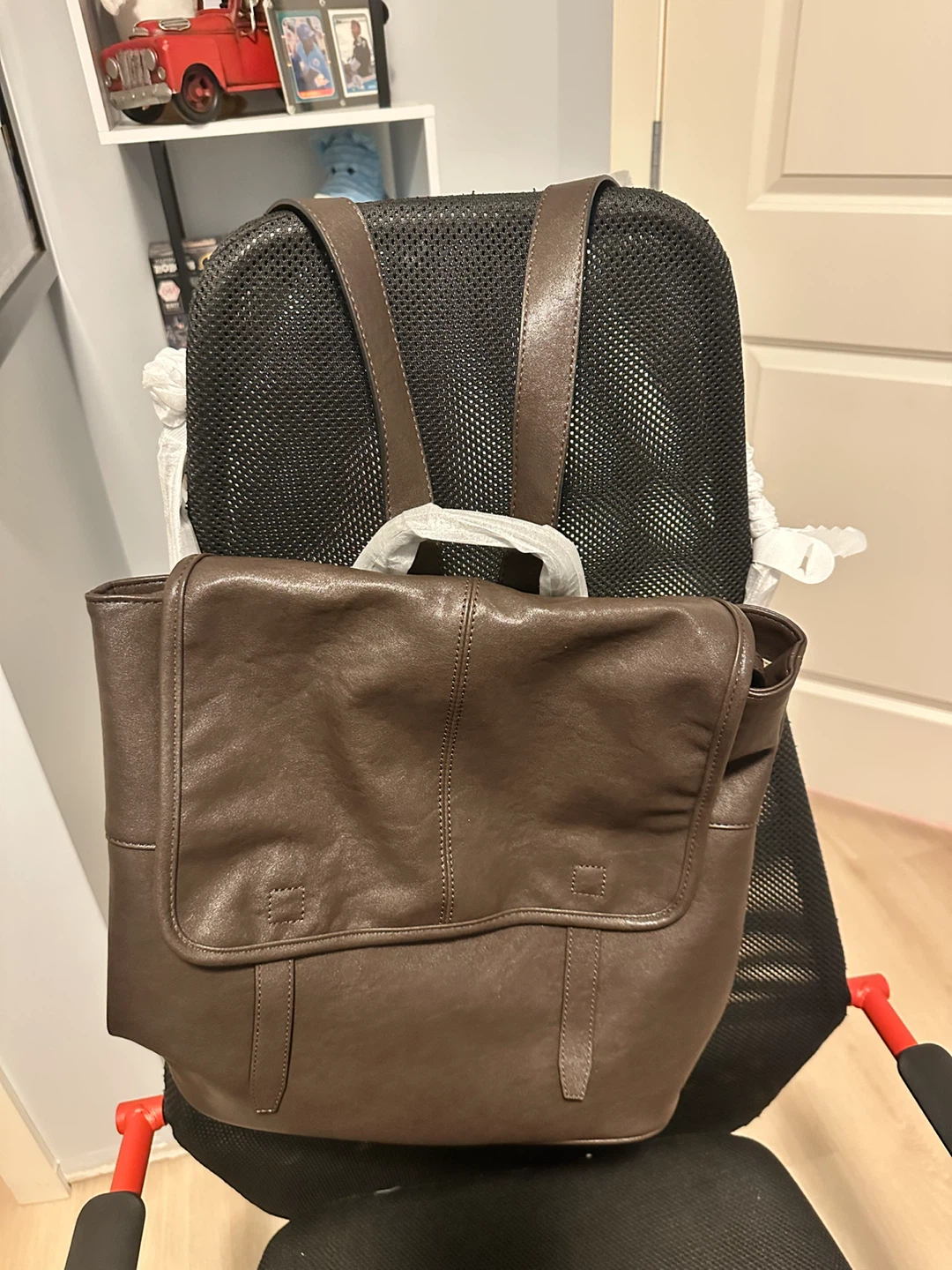 Brown Leather Backpack - photo 3