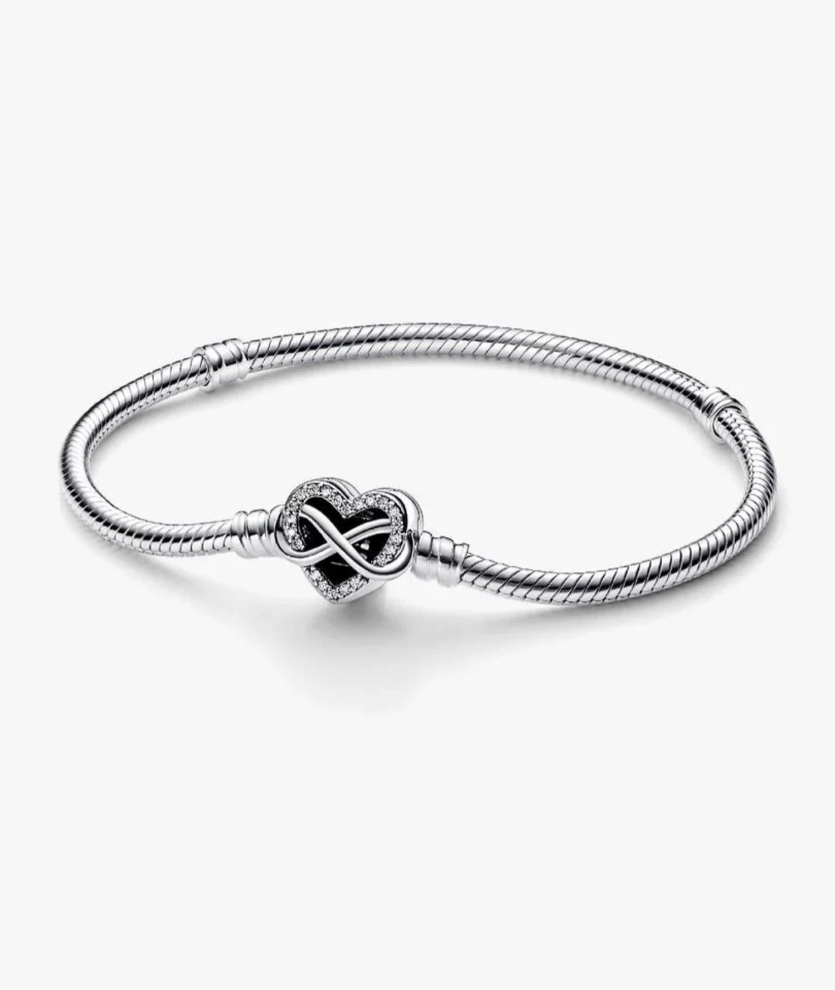 PANDORA Sparkling Infinity Heart Clasp Snake Chain Bracelet - photo 2