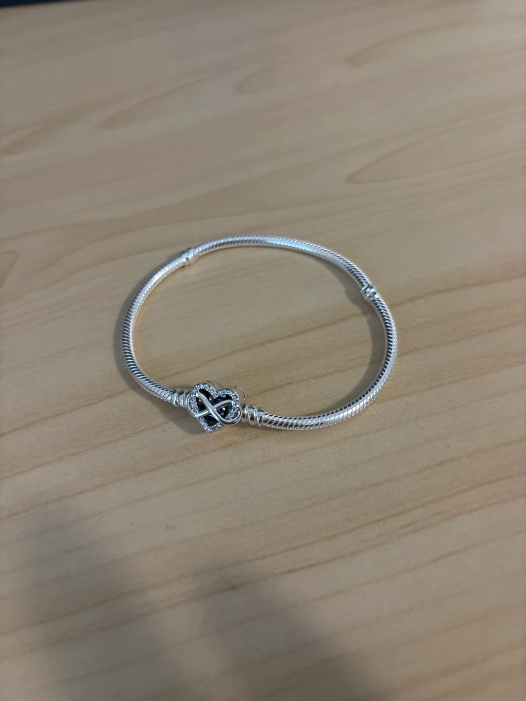 PANDORA Sparkling Infinity Heart Clasp Snake Chain Bracelet - photo 4