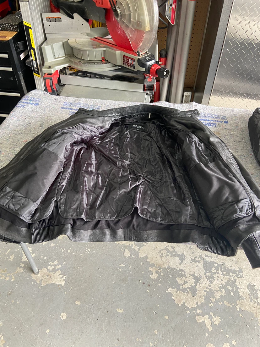 Leather motorcycle jacket with liner - photo 4