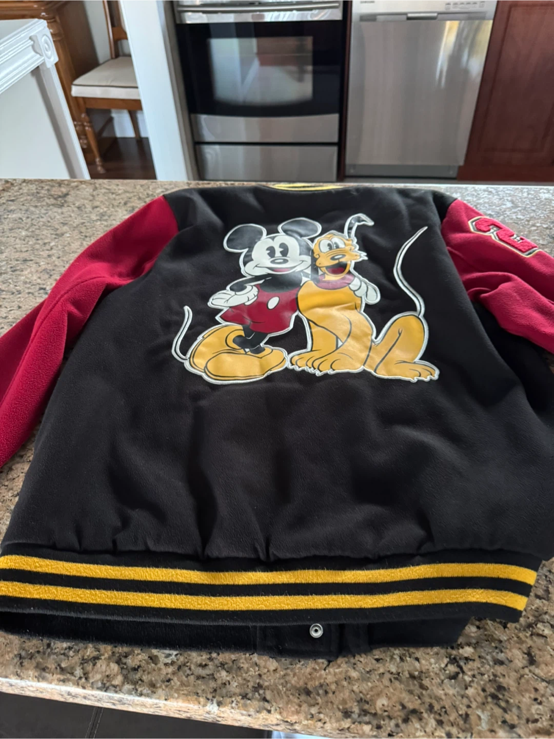 Disney Mickey and Pluto Fleece Varsity Jacket - photo 4