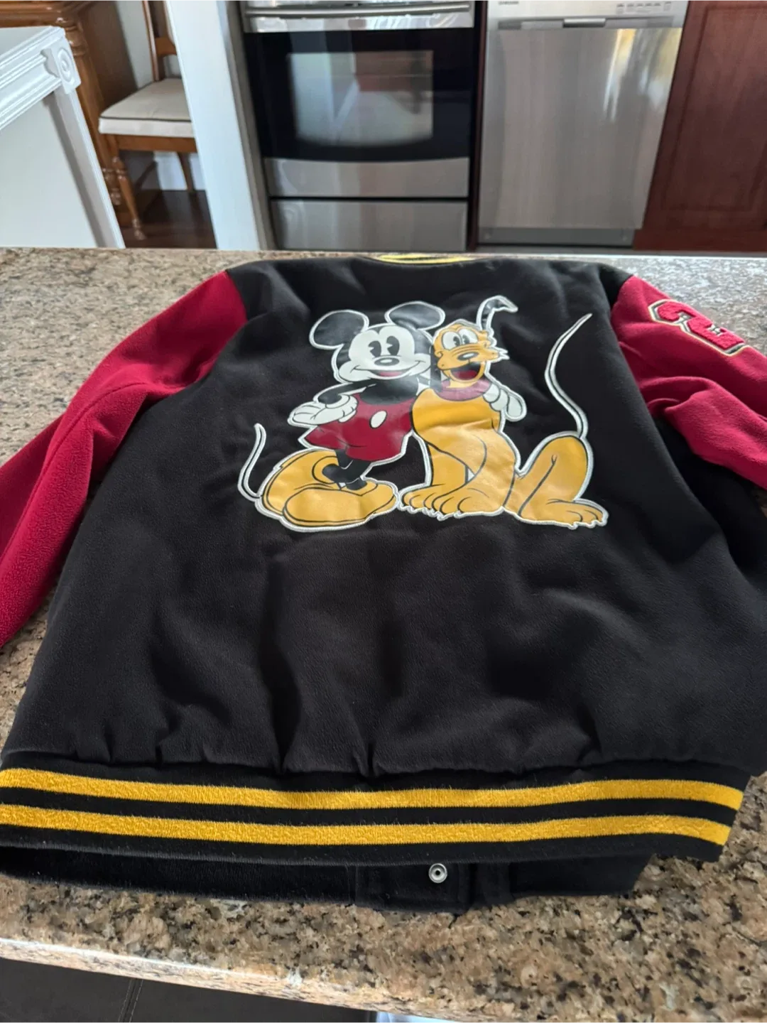 Disney Mickey and Pluto Fleece Varsity Jacket - photo 4