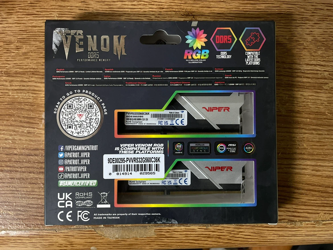 Viper Venom DDR5 32GB (2x16GB) 5600MHz RAM - photo 2