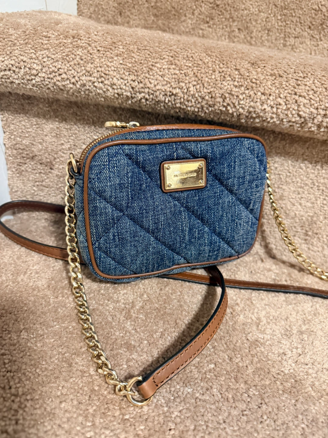 Michael Kors Quilted Denim Crossbody Bag