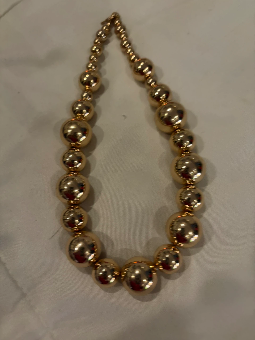 Gold-Tone Fashion Beaded Statement Necklace