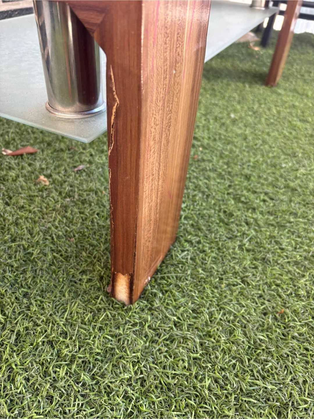 Glass Coffee Table with Wood Base - photo 5