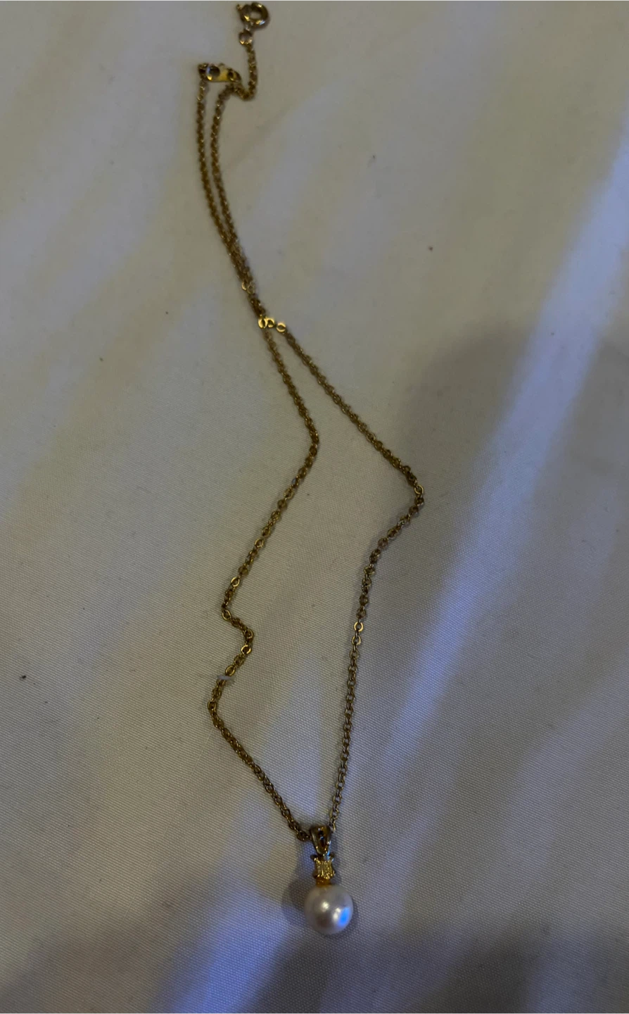 Gold Plated - Pearl Pendant Necklace - photo 2