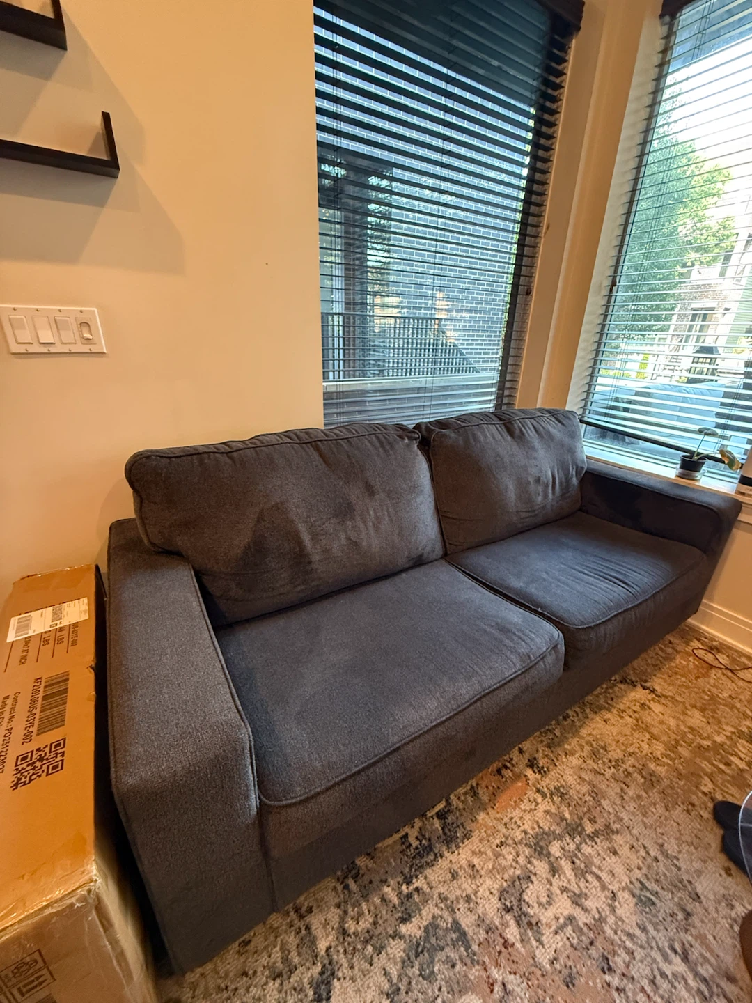 Dark Gray Two-Seater Sofa with Chaise - photo 5