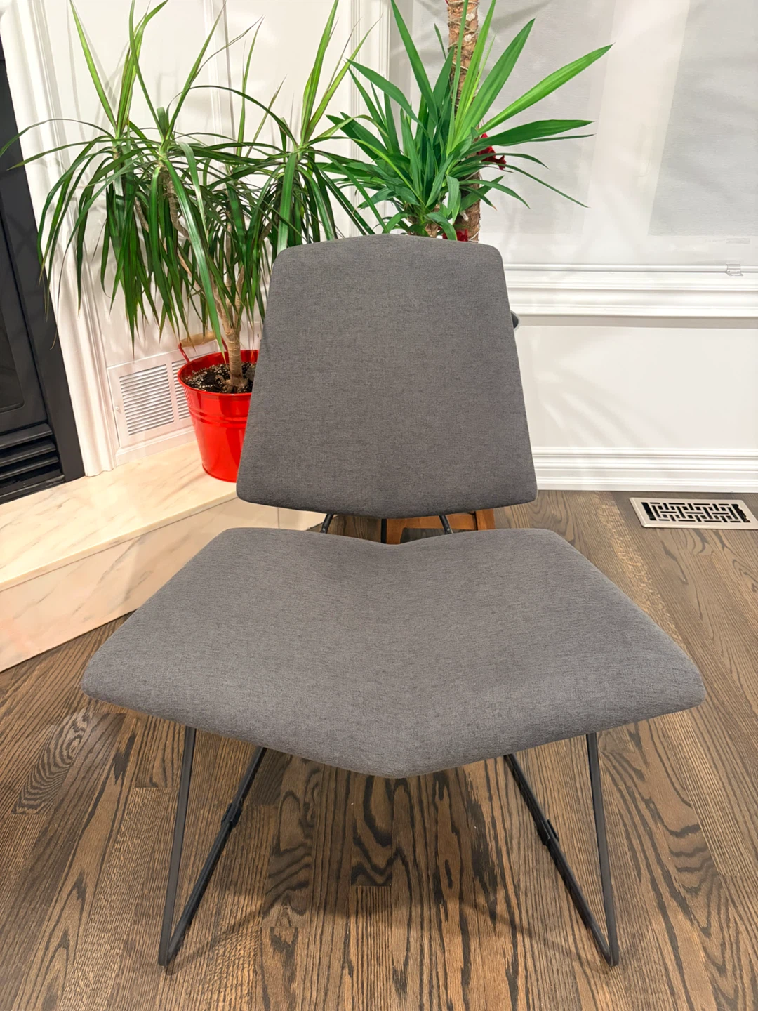 Modern Grey Fabric Accent Chair