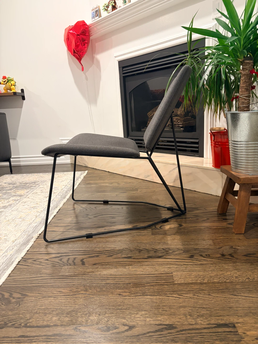 Modern Grey Fabric Accent Chair - photo 2