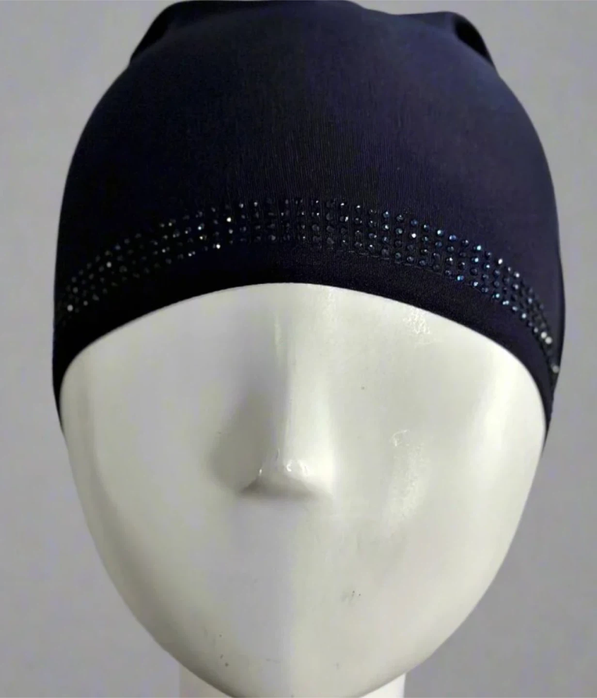Navy Blue Embellished Head Wrap - New