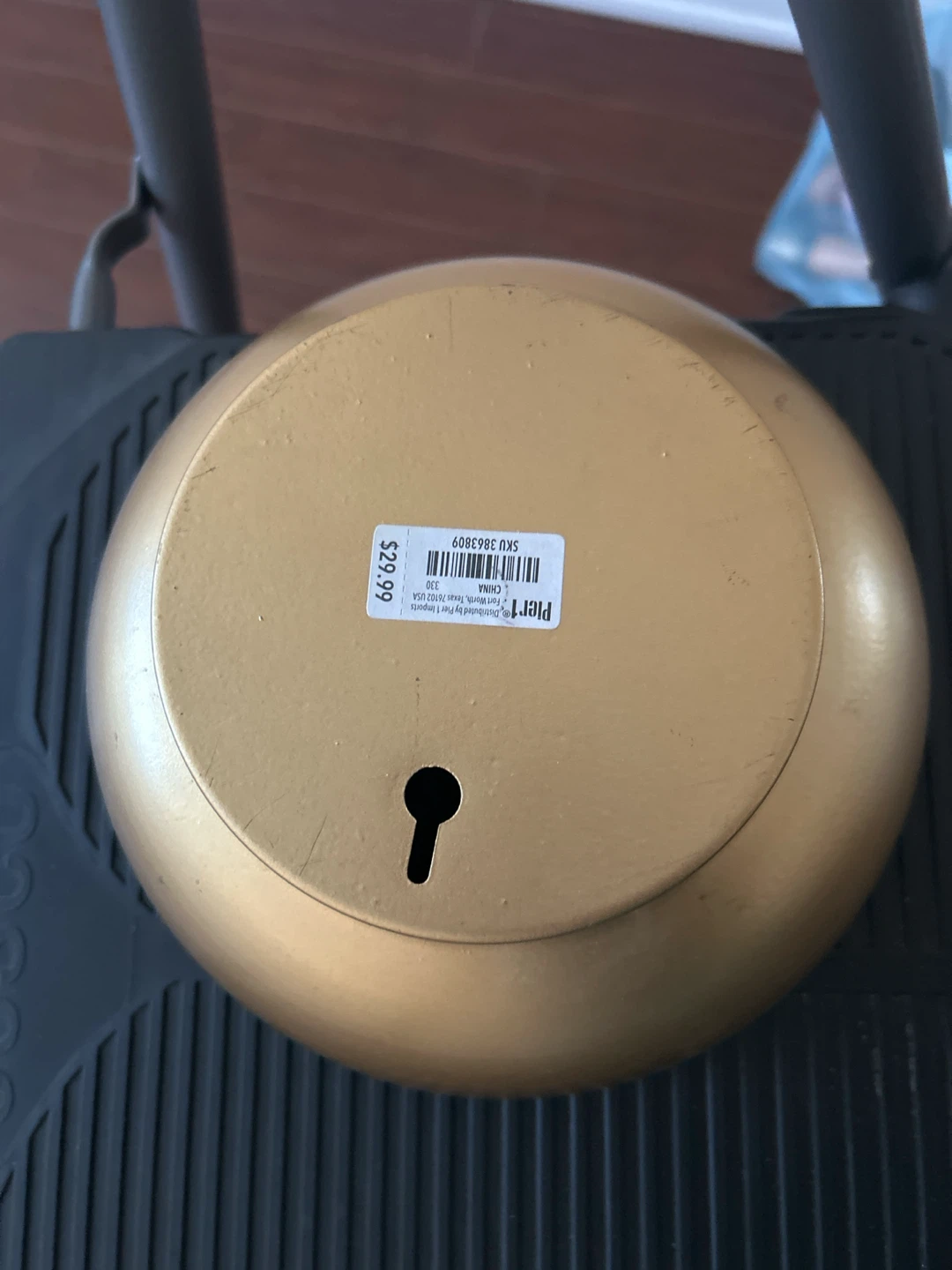 Pier 1 Gold Round Mirror - photo 2
