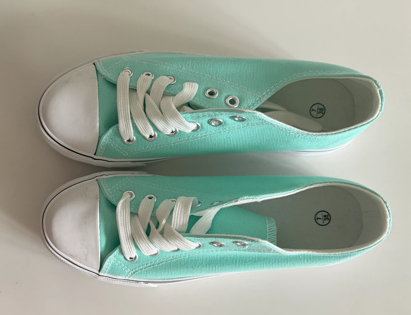 Mint Green Canvas Sneakers Size 7