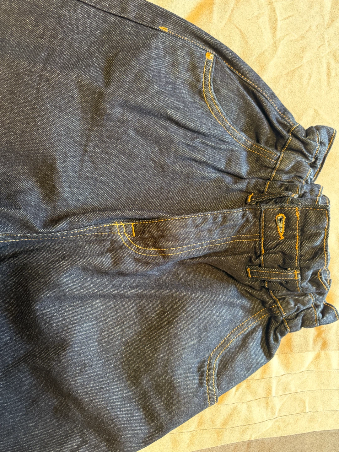 Zara woman Dark wash paperbag waist jeans - photo 4