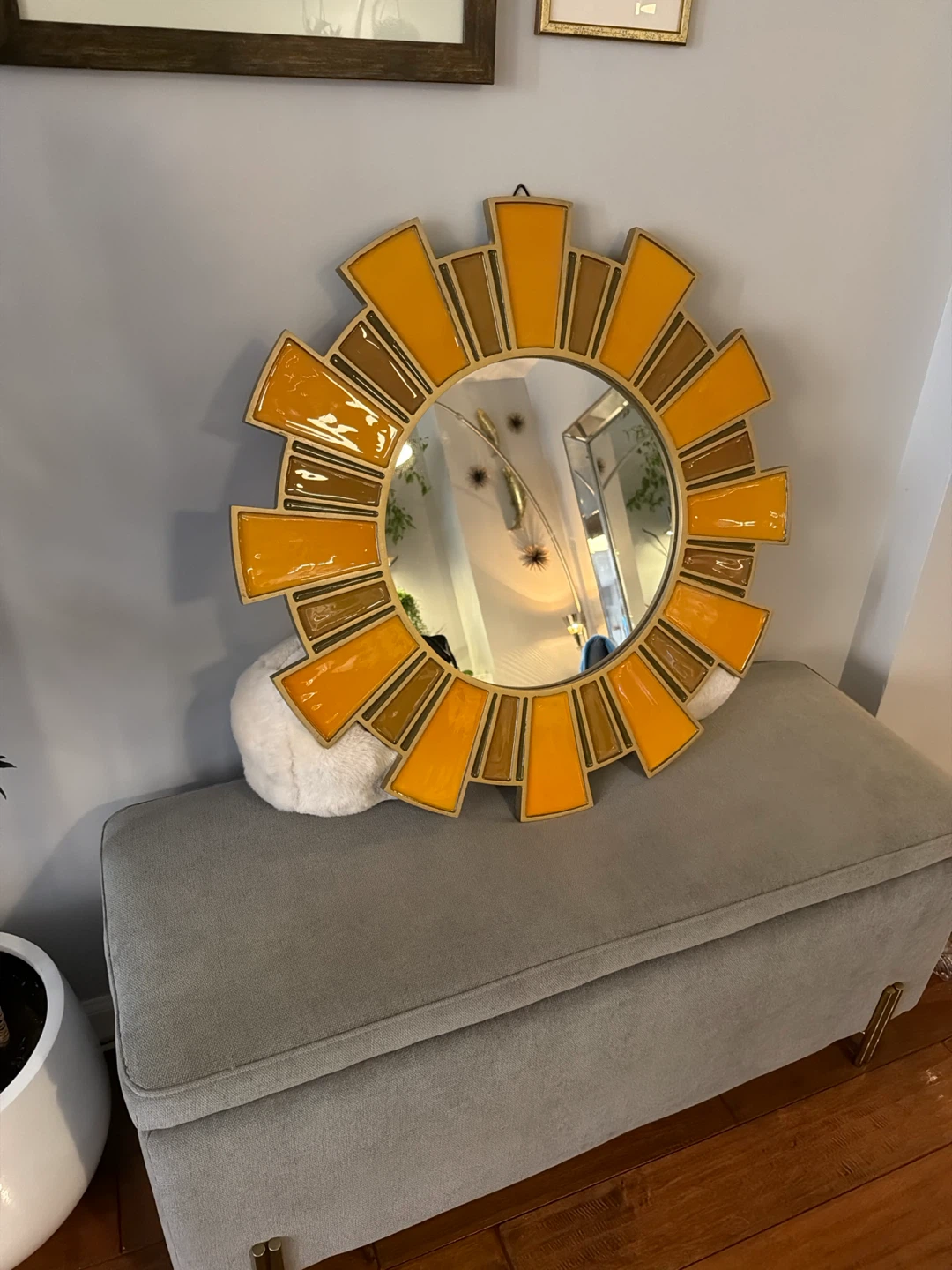 Jonathan Adler x Michaels 28" Yellow Round Wall Mirror - photo 2