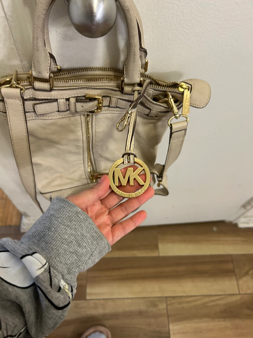 Michael Kors Cream Leather Handbag