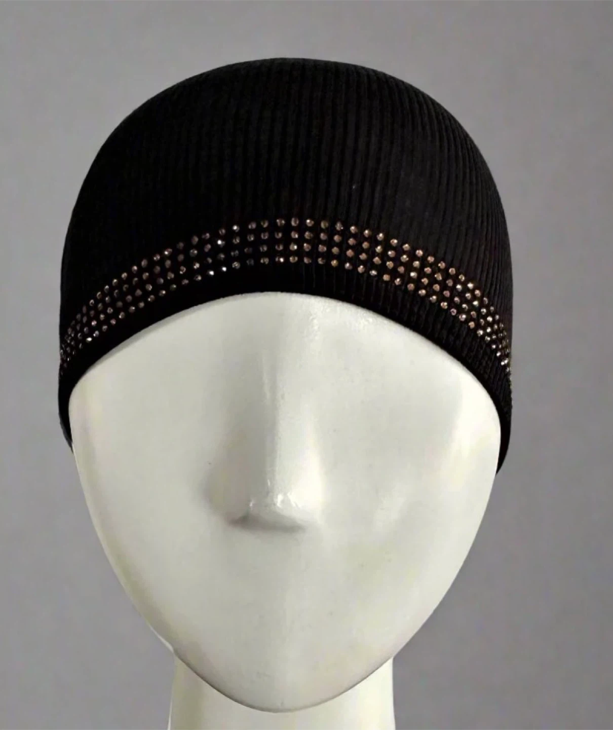 Black Beanie with Rhinestones
