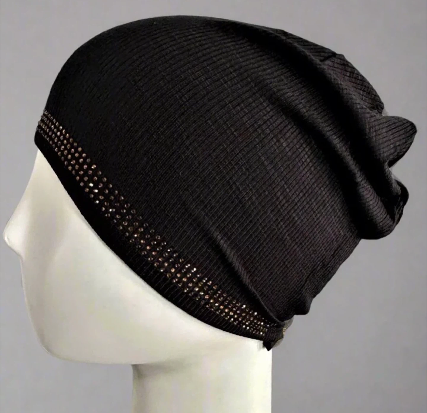 Black Beanie with Rhinestones - photo 2