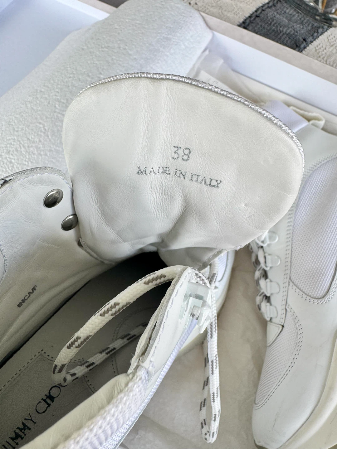 Jimmy Choo High-Top Sneakers White Size 38 - photo 2